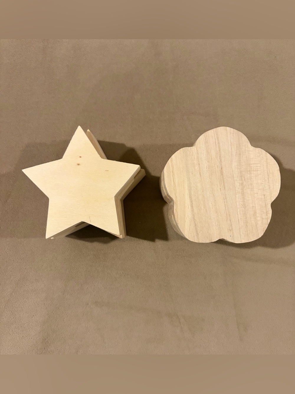 Unfinished Wooden Star and Cloud Shapes - Natural Wood